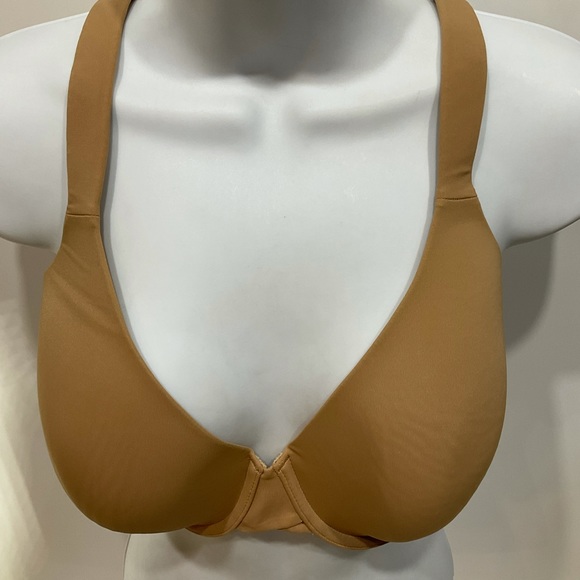 Ambrielle darker tan bra with adjustable straps; 3 hook & eye closure fasterners - Picture 5 of 11